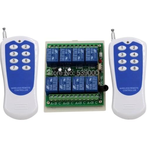 New DC 12V 8 CH channel RF Wireless Remote Control Switch 315Mhz remote control for Light / Gate Free Shipping