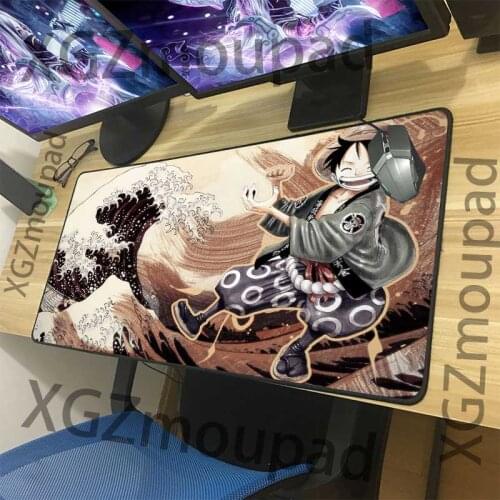XGZ Large Game Mouse Pad Black Lock Edge Anime One Piece Luffy Office Computer Custom Table Desk Mat Xxl Rubber Non-slip Coaster