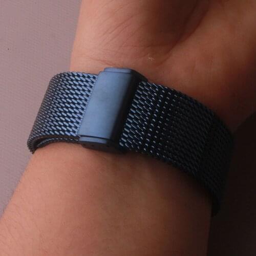 18mm Wristwatch Bracelet 20mm Watches Strap Mesh 22mm Bands Folding Clasp Quick Spring Bars Blue citurini di acciaio per orologi