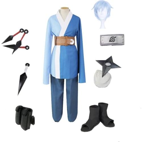 Brdwn Naruto boruto unisex Konoha Mitsuki Ninja Cosplay Costume (top+pants+belt+Headband+Shoes+Kunai+bag+shuriken)