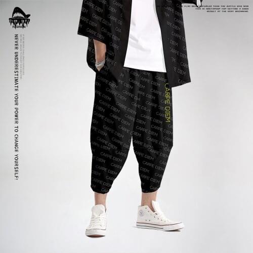 2020 Hip Hop Streetwear Harem Pants Autumn Loose Black Print Sweatpants Harajuku Joggers Men Trousers