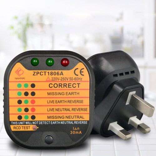 220V/250V Household Voltage Stabilizer Line Detection In-line Socket Tester Portable Detection Line Problem Detector