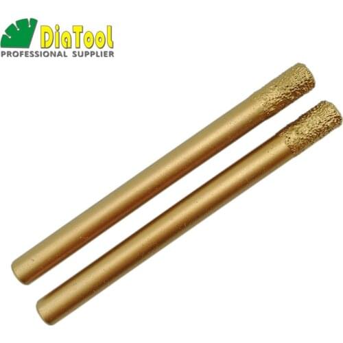 DIATOOL 2pcs 10/20MM Cylinder Flat End CNC Vaccum Brazed Diamond Engraving Bits Router Bits Straight Knife End Granite Marble