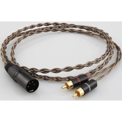 HIFI 4pin XLR Balanced Male to 2 RCA Male Cable Nordost Odin Siver Plated XLR to Double RCA Male Audio Aux Cable
