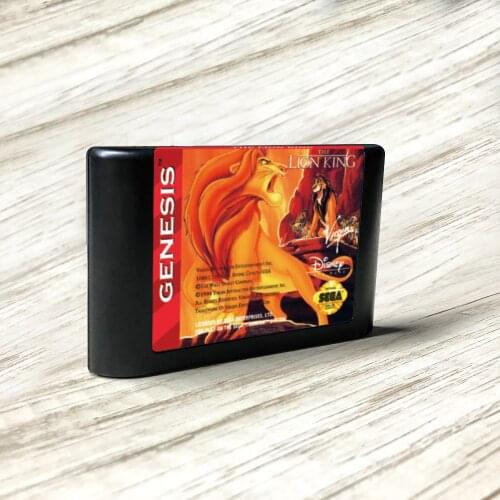The Lion King - USA Label Flashkit MD Electroless Gold PCB Card for Sega Genesis Megadrive Video Game Console