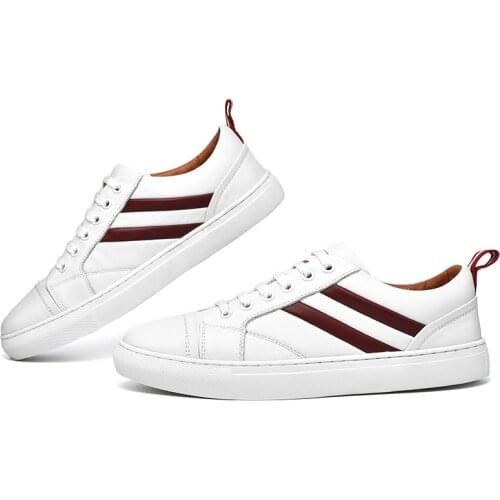 FIXSYS Brand High Quality Casual Shoes Cow Leather Sneakers Summer Skateboarding Shoes Men Flats Shoes Comfortable Walking Shoes