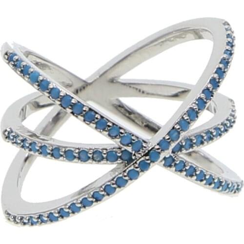 Eternity design criss cross Rings size 6 7 micro pave cz double layer cross X rings for engagement wedding woman ring gifts