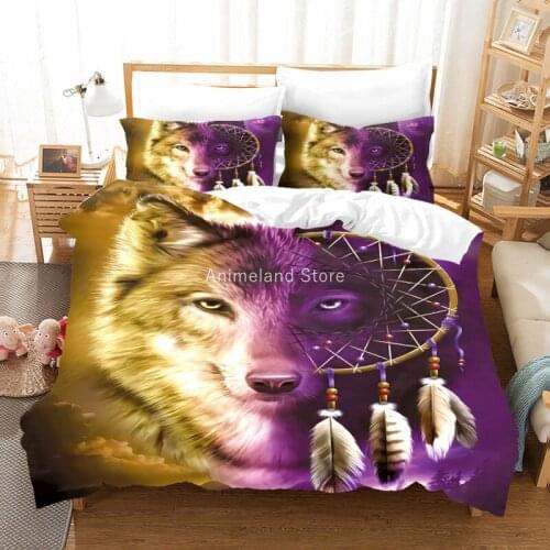Wolf Bedding Set Animal Duvet Cover Sets Comforter Bed Linen Twin Queen King Single Size Dropship