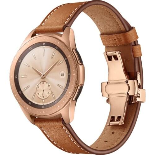 20mm Leather Strap for Samsung Galaxy Watch 3 Band 41mm 42mm/Active 2 1 Bracelet for Garmin Vivomove HR/Vivoactive 3/Venu/SQ