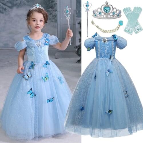 Girls Summer Dress Halloween Cosplay Butterfly Princess Costume Children Fancy Carnival Party Clothes Kids Disguise