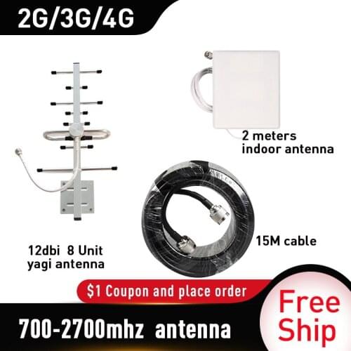 700-2700mhz External Outdoor Antenna WCDMA UMTS GSM LTE DCS 12dBi Gain Outside Yagi Antenna For Cell Phone Booster Repeater