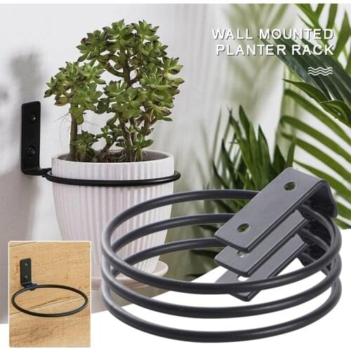 3pcs Plant Flower Pot Wall Mounted Ring Holder Garden Decor Hanging Rack Tray Stand Flower Pot Trays Wall Mounted Folding