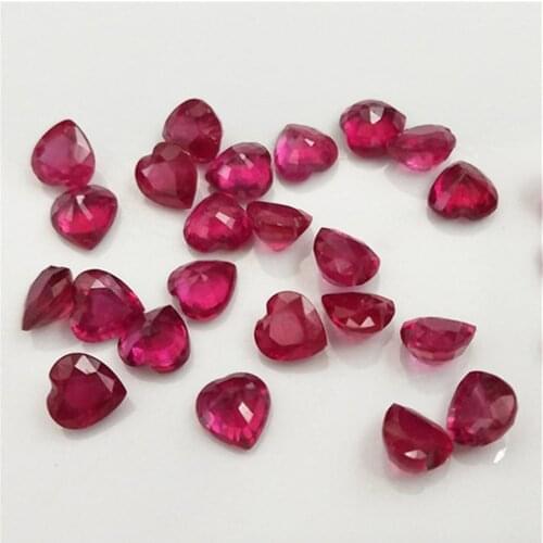 Natural Pigeon Blood Red Ruby Heart-shaped Loose Naked Gemstone Man Woman Jewelry DIY Ring Earring Valet Inlay Wholesale
