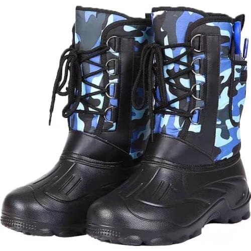 2021 New Outdoor Hiking Hunting Camouflage Snow Boots Waterproof Non-slip Fishing Shoes Autumn Winter Velvet Warm Fishing Waders