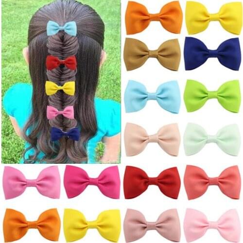 NEW Bow Hair Clip Bowknot Hairpin Barrette DIY Gift 100Pcs/Set Hair Accessories Grosgrain Ribbon Headwear OEM Drop Shipping