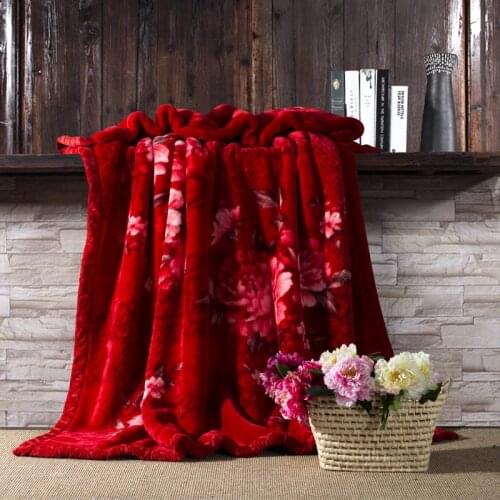 4.5kg Raschel blanket thicker for winter double layers flower 3D thickening bed cover wedding bedding set blankets throws 78"90"