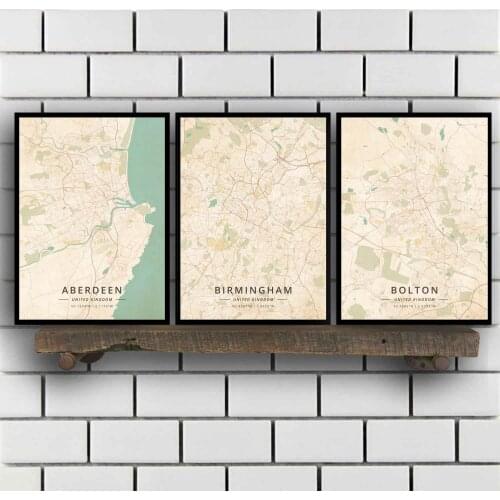 Aberdeen Birmingham Bolton Bournemouth Bradford Brighton Bristol Cambridge Cardiff Chester United Kingdom Poster