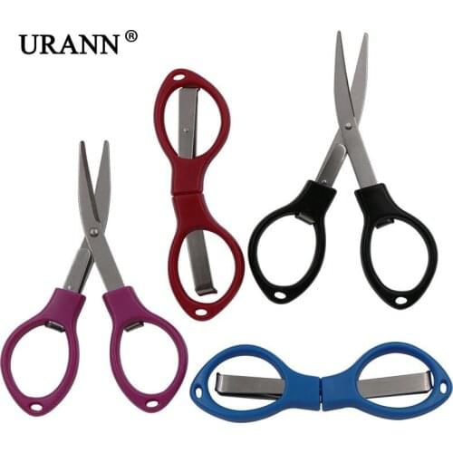 URANN Portable Folding Creative Scissor Office Household Stainless Steel Scissors Outdoor Fishing Line Scissors