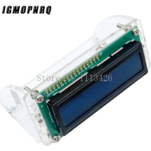Transparent Acrylic Shell for LCD1602 LCD Blue/Yellow Screen with Screw/Nut LCD1602 Shell Case Holder
