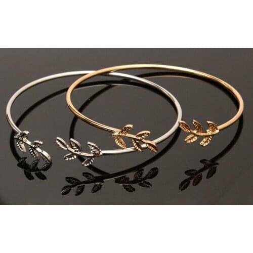 Cuff Bracelets Vintage Sweet Leaf Open Adjustable Fashion Bracelet
