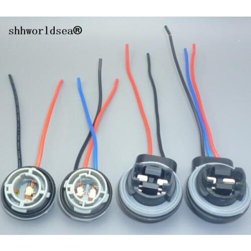 Shhworldsea 2PCS 1156 BA15S BAY15D 1157 Female PLUG Car Light 3156 3157 Socket Auto Bulb Wire Truck Light Vehicle LED Lamp Cable