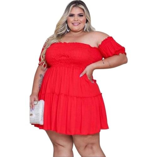 Stylish irregular large size dress pure red maxi dresses for women one piece elegant street wear wholesale drop shipping