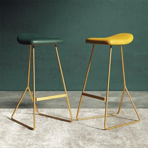 Modern Light Luxury American Bar Stool Home Furniture Bar Stool Creative Bar Stool Coffee Shop Backrest Golden High Stool