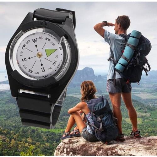 Tactical Wrist Compass Outdoor Camping Tool Survival Adventure Hiking Tourism Equipment Fishing Hunting Accessories Black Band