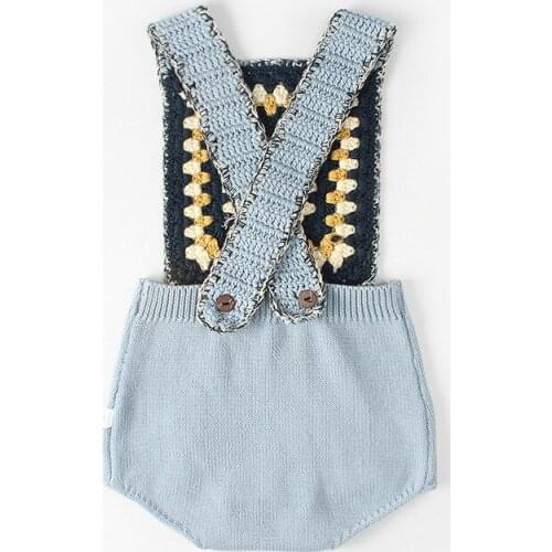 Newborn Baby Boy Girl Wool Blend Knitting Romper Kids Strap Jumpsuit Baby Warm Knit Sweater Rompers Infant Clothes