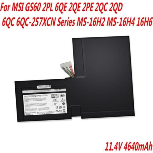 High Quality 11.4V 4640mA BTY-M6F Laptop Battery For MSI GS60 2PL 6QE 2QE 2PE 2QC 2QD 6QC 6QC-257XCN Series MS-16H2 MS-16H4 16H6