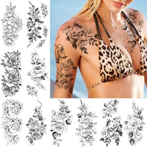 Glaryyears Flowers FF-78 to 87 Temporary Tattoo Sticker Fake Tatoo Flash Tatto Waterproof Small Body Art Men Women Children