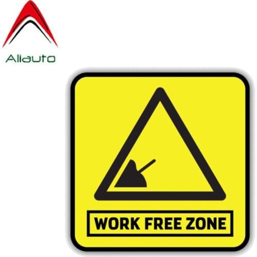 Aliauto Funny Car Sticker Vinyl Warning Work Free Zone Decal Accessories for Volkswagen Polo Golf,PVC 12cm