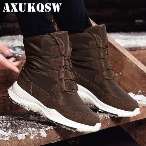 Women Boots 2021 Winter Shoes White Snow Boot Short Style Water-resistance Upper Non-slip Quality Plush Botas Mujer Hiking Shoes