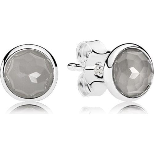 925 Sterling Silver Stud Earrings with Clear Big CZ Stone Classic Simple Style For Women Wedding Fine Jewelry