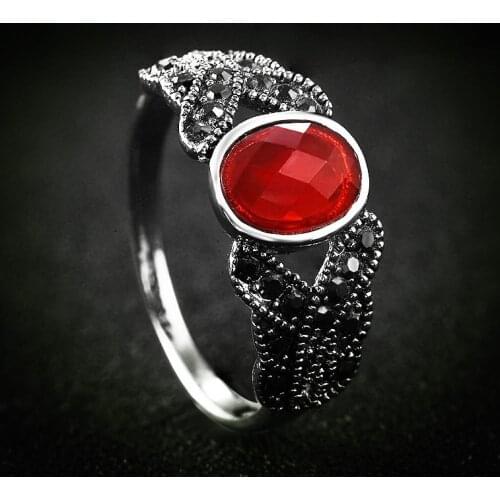 Ajojewel #6-9 Retro Style Simple Black Resin Ring For Women