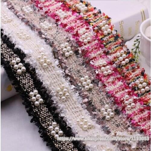 10Yards/Lot 3CM Wide Beading Pearl Braid Lace Trim Webbing DIY Hair Materials Handmade Clothes Dress Accessories