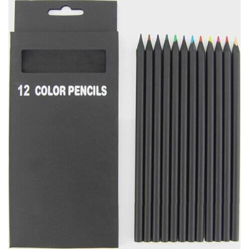 12 high-quality drawing pencils, high-grade black wood colored pencils 12 colors for Painting