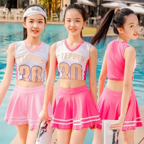 2021 New Fashion Small Fresh Girls Swimwear 7-12 Years Old Children Cute Split Princess Skirt Swimsuit