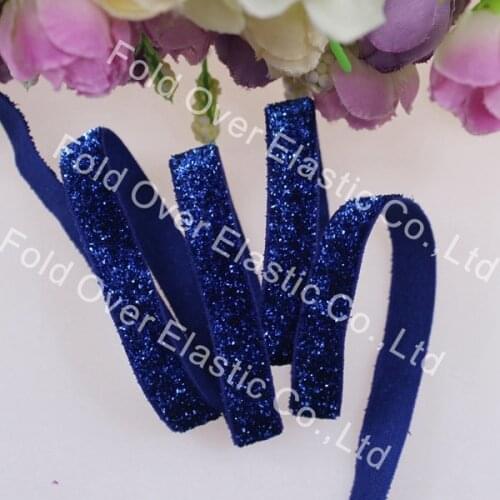 3/8'' free shipping ELASTIC Glitter Velvet Ribbon #7B-4A for hair accessories, top quality glitter elastic, 250yards/roll