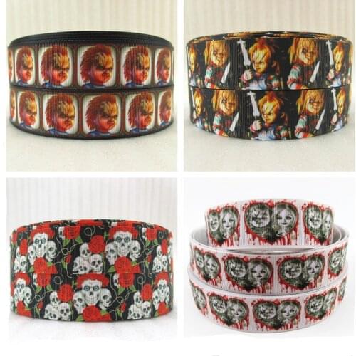 5 Yards 25mm Halloween Ribbons Grosgrain Party Decorations DIY Sewing Crafts For Making Hair Bows,5Yc301