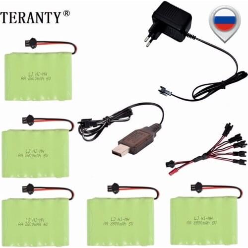 Upgrade 6v 2800mah NiMH Battery and Charger For Rc Toys Cars Tanks Truck Robots Guns Boats AA Ni-MH 6v Rechargeable Battery Pack
