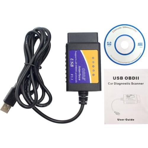Auto Code Reader OBD/OBDII OBD2 Scanner ELM327 USB Car Diagnostic Tool Interface V1.5 Version for Engine Fault Code