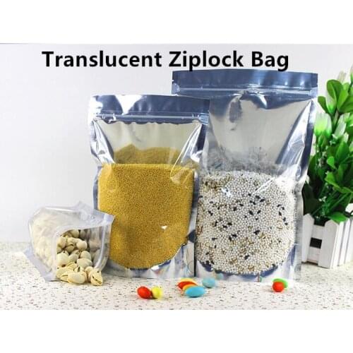 Free Shipping 100PCS/LOT 200micron Stand Up Clear + Aluminizing Foil Zip Lock Bag Mylar Snack Packaging Bag