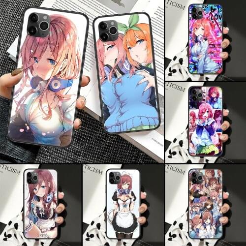Miku Nakano Quintessential quintillizas Phone Case For iphone 5 5S SE 2 6 6S 7 8 11 12 Mini Plus X XS XR Pro Max black pretty