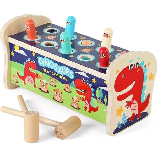 Wooden Montessori Whac-a-mole Kids Toys Multifunctional Knock on The Piano Early Educational Sensory Toys for Childrens Gift
