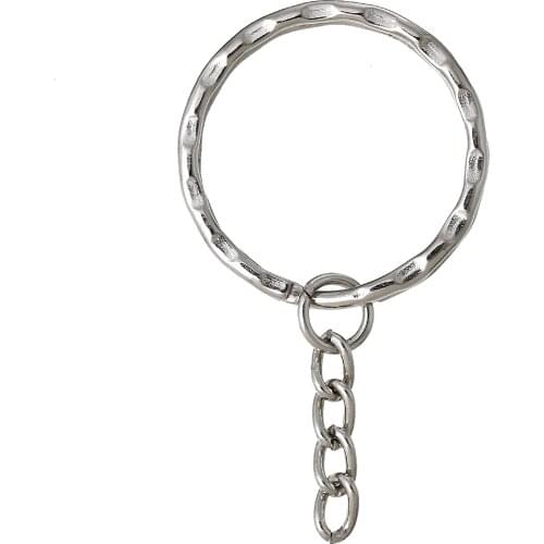 DoreenBeads Alloy Key Chains Key Rings silver color 5.3cm(2 1/8") x 3cm(1 1/8"), 5 PCs