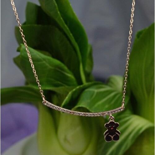 Guarantee Plain 925 Sterling Silver, Cubic , Cat Necklace, 3.1g, NE3354