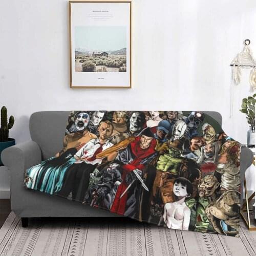 Horror Movie Blanket Coral Fleece Plush Summer Halloween Scary Breathable Super Soft Throw Blankets for Bed Car Bedding Throws
