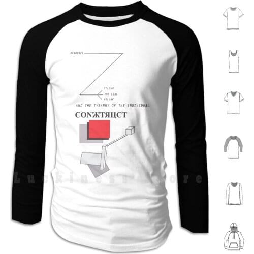 Construct! Hoodie Long Sleeve Constructivism Construct Soviet Gabo Futurist Engineer Modern Modernist Russian El