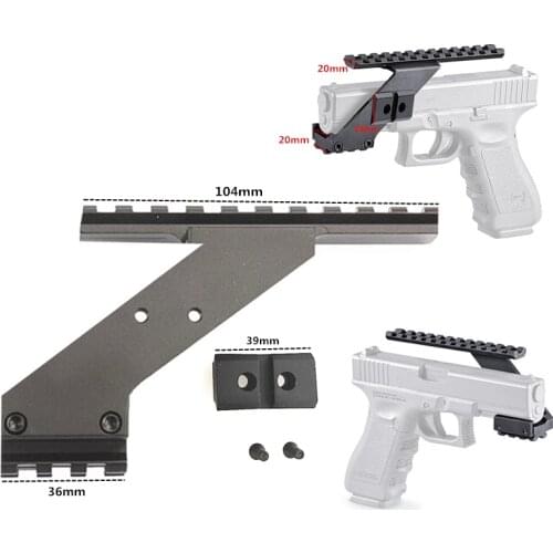 Solid Metal Made Pistol Scope Rail Mount Weaver Picatinny Top & Bottom Rail Scope Mount Aluminum for Sights Lights Fits Glock